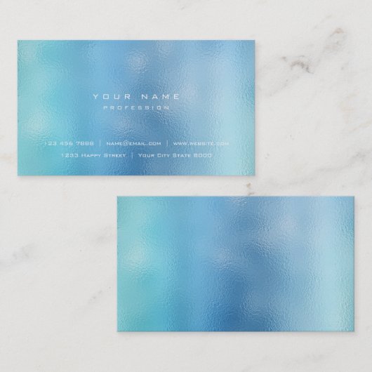 ガラスブルースカイ海ウォーターグラデーショングラススタイリストVip 名刺 (正面/裏面)