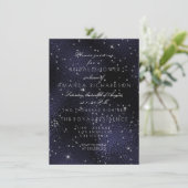 ガラスブルーネイビーシルバースターズブライダルバチェロレッテ 招待状 (スタンド正面)