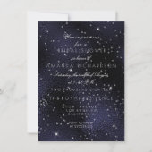 ガラスブルーネイビーシルバースターズブライダルバチェロレッテ 招待状 (正面)