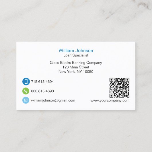 ガラスブロック銀行 名刺 (裏面)