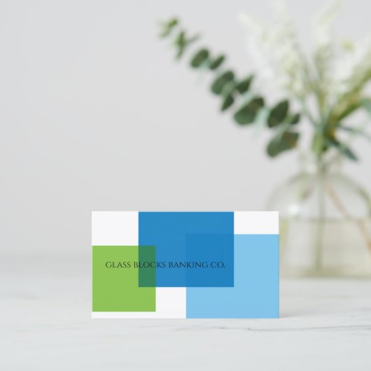 ガラスブロック銀行 名刺 (スタンド正面)
