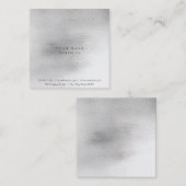 ガラスホワイトグレーシルバーブラシグラデーションスクエアVip スクエア名刺 (正面/裏面)