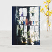 ガラスボトルのカラフル植物植物 カード (黄色い花)