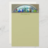 ガラスボトルの植物のウィンドウの水色 便箋 (正面/裏面)