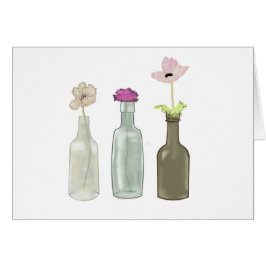 ガラスボトルの花パステルカラー