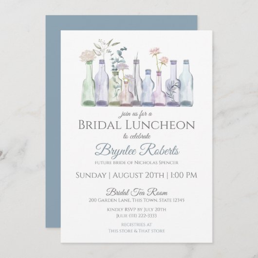 ガラスボトルヴァースブライダルルンチョン 招待状 (正面/裏面)