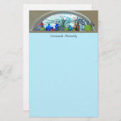 ガラスボトル植物の窓水カラーテンプレート 便箋 (正面/裏面)