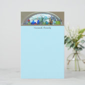 ガラスボトル植物の窓水カラーテンプレート 便箋 (スタンド正面)