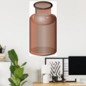 ガラスボトル花瓶 ポスター (ホームオフィス)