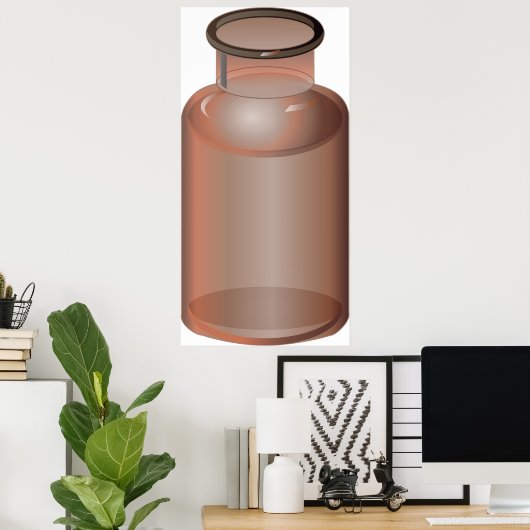 ガラスボトル花瓶 ポスター (ホームオフィス)