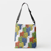 ガラスボトル、抽象芸術パターンデザイン。 クロスボディバッグ (裏面)