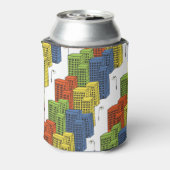 ガラスボトル、抽象芸術パターンデザイン。 缶クーラー (缶裏面)