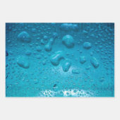 ガラスマクロ上の水滴のフォトラップ紙 ラッピングペーパーシート (正面3)