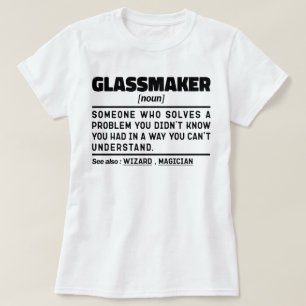 ガラスメーカー名詞手作り作業者おもしろいことわざクール Tシャツ
