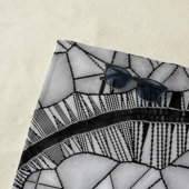 ガラスモザイクスカル、白黒 ビーチタオル (インサイチュ)