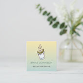 ガラスモダンバークールテンダーのカクテルライム スクエア名刺 (スタンド正面)