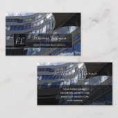 ガラスモダンファサード建物モノグラムブシン 名刺 (正面/裏面)