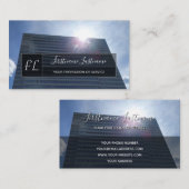 ガラスモダンファサード建物モノグラムブシン 名刺 (正面/裏面)