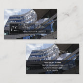 ガラスモダンファサード建物モノグラム 名刺 (正面/裏面)