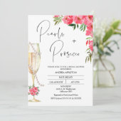 ガラスモダンプニーズピアスプロセッコブライダルシャワー 招待状 (スタンド正面)