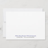 ガラスモダンモノグラム青の出産の発表 案内状 (裏面)