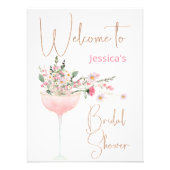 ガラスモダンワイルドフラワーブライダルシャワーウェルカムサイン フォトプリント            (正面)