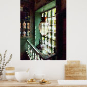 ガラスモルタルと窓敷居の上のすり ポスター (キッチン)