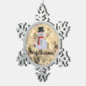 ガラスルックデザインスノーフレークフレームオーナメント スノーフレークピューターオーナメント (右)