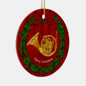 ガラス一見の金ゴールドのフレンチ・ホルンは個人化なります セラミックオーナメント (右)