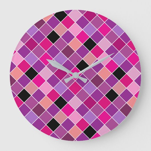 ガラス上のモザイク10 ラージ壁時計 (正面)