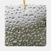 ガラス上の水滴、ガラス上の雨滴 セラミックオーナメント (正面)