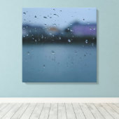ガラス上の液滴 キャンバスプリント (インサイチュ (ウッドフロア))