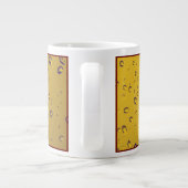 ガラス上モダンのマスタード黄色かわいい雨の滴 ジャンボコーヒーマグカップ (裏面)