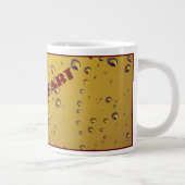 ガラス上モダンのマスタード黄色かわいい雨の滴 ジャンボコーヒーマグカップ (右)