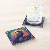 ガラス不気味張りのステンドグラス ガラスコースター (アングル)