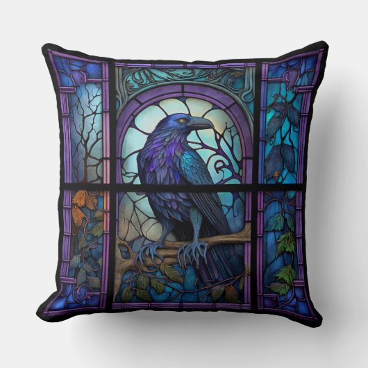 ガラス不気味張りのステンドグラス クッション (正面)