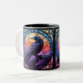 ガラス不気味張りのステンドグラス ツートーンマグカップ (正面左)