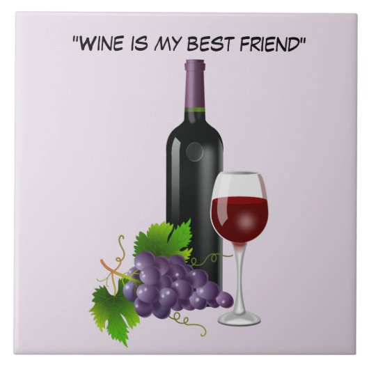 ガラス付きアニメーションワインボトル タイル (正面)