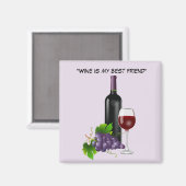 ガラス付きアニメーションワインボトル マグネット (正面/裏面)