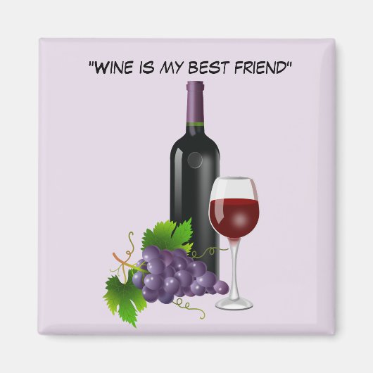 ガラス付きアニメーションワインボトル マグネット (正面)