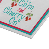 ガラス保切断板の上の穏やかさとさくらんぼ カッティングボード (角)