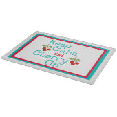 ガラス保切断板の上の穏やかさとさくらんぼ カッティングボード (角)