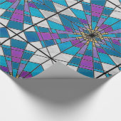 ガラス光線の青および紫色を汚して下さい ラッピングペーパー (角)