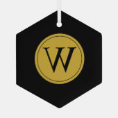 ガラス六角オーナメントパーソナライズされたモノグラム ガラスオーナメント (裏面)