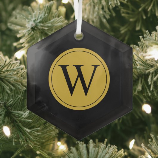 ガラス六角オーナメントパーソナライズされたモノグラム ガラスオーナメント (インサイチュ)