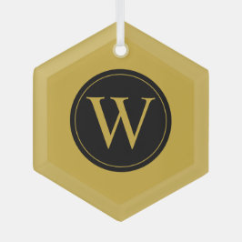 ガラス六角オーナメントパーソナライズされたモノグラム ガラスオーナメント