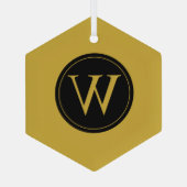 ガラス六角オーナメントパーソナライズされたモノグラム ガラスオーナメント (裏面)