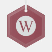 ガラス六角オーナメントパーソナライズされたモノグラム ガラスオーナメント (正面)