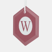 ガラス六角オーナメントパーソナライズされたモノグラム ガラスオーナメント (正面左)