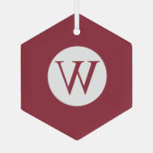 ガラス六角オーナメントパーソナライズされたモノグラム ガラスオーナメント (裏面)